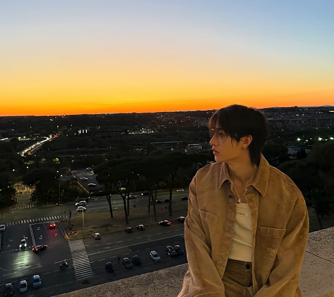 Bang Chan in a music video on YouTube.