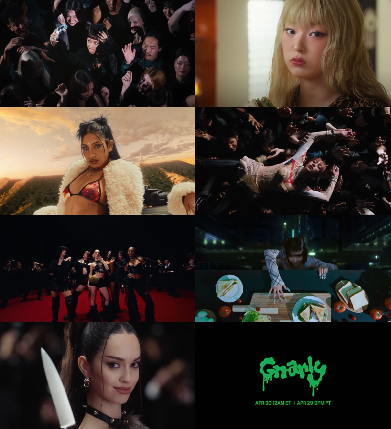 Combo photos of screenshots of KATEYE music video 