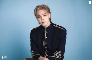 Jimin poses in a photo session.