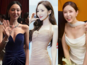 From left are actress Kim Ji-won, Park Min-jung and singer Shin Ji