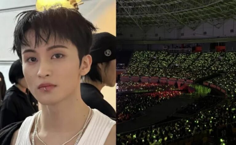 Mark who exited from NCT and fans at an NCT concert