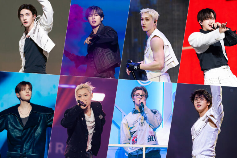 Stray Kids members on a fan meeting in Incheon