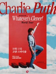 Promotional poster for Charlie Puth's concert in Korea