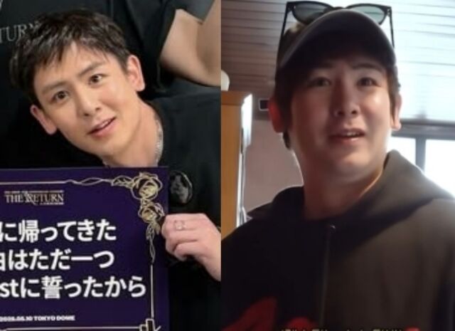 Side-by-side photos of 2PM’s Nichkhun showing his recent slimmer look on the left and his earlier, fuller appearance in casual clothes on the right.