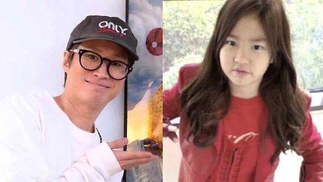 Tablo and his daughter Haru appear side by side, both wearing outfits with “ONLY” lettering, smiling in bright indoor settings.